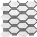Bardiglio Carrara Marble Geo Special Design Mosaic Tile.