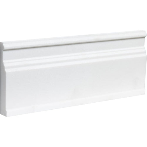 Bianco Lago Marble 5 1/16x12 Honed Baseboard Molding.