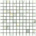 Calacatta Gold Marble 1x1 Honed Mosaic Tile.