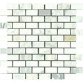 Calacatta Gold Marble 1x2 Polished Mosaic Tile.