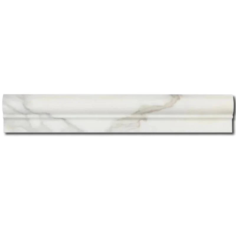 Calacatta Gold Marble 2x12 1 Step Chairrail Honed Liner.