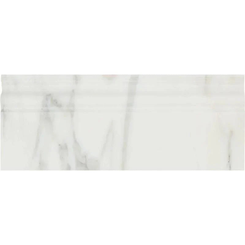 Calacatta Gold Marble 4 3/4x12 Polished Baseboard Molding.