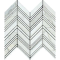 Calacatta Gold Marble Chevron Honed Mosaic Tile.