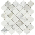 Calacatta Gold Marble Lantern Polished Mosaic Tile.