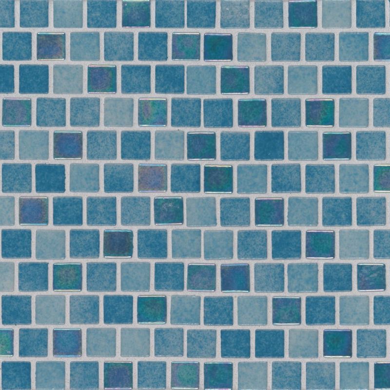 Carribean Reef 1x1 Staggered Glass Mosaic Tile.
