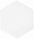 Casablanca Solid White 8x9 Hexagon Porcelain Tile.
