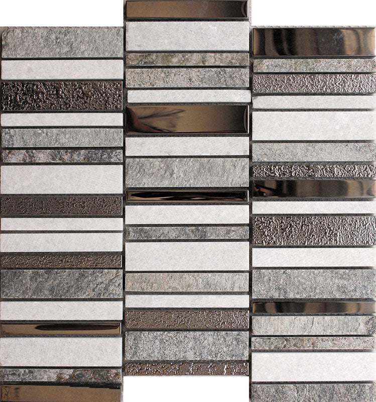 CITYSCAPE STAx QUARTZ glass/stone Mosaic Tile.