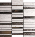 Cityscape Stax White Glass/stone Mosaic Tile.