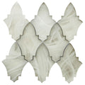 CLOUD 9 SILVER WHITE STRATUS glass Mosaic Tile.
