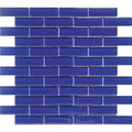 COLOR PALETTE COBALT BLUE 1x3 BRICK GLOSS glass Mosaic Tile.