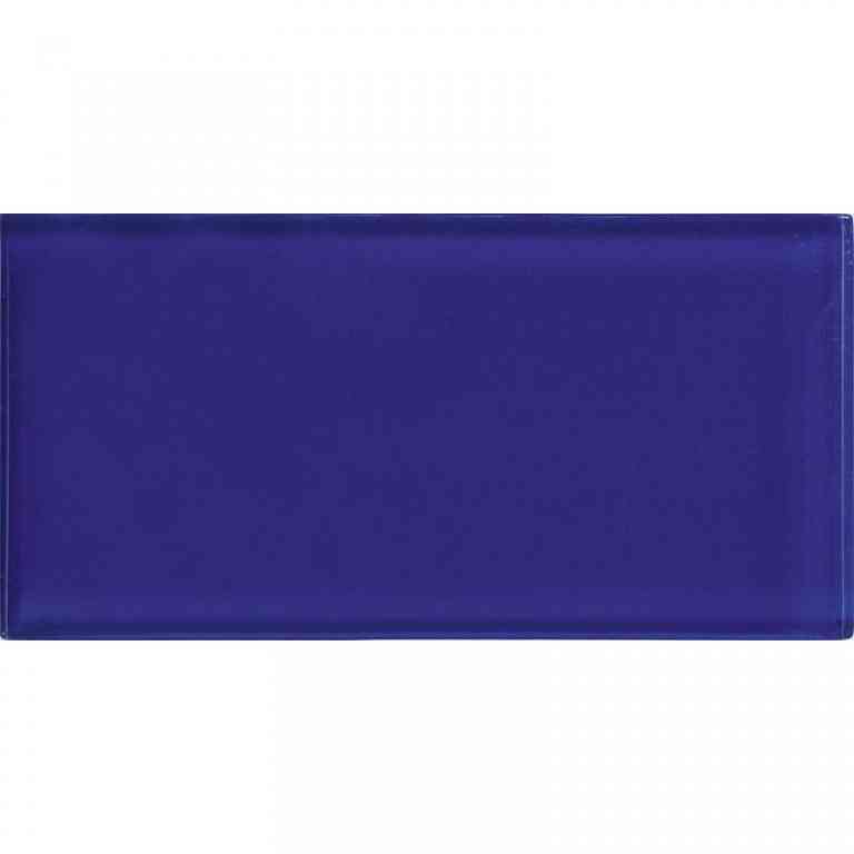 COLOR PALETTE COBALT BLUE GLOSS 3x6 glass Mosaic Tile.
