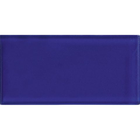 COLOR PALETTE COBALT BLUE MATTE 3x6 glass Mosaic Tile.