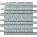 COLOR PALETTE GRAY CLOUD 1x3 BRICK GLOSS glass Mosaic Tile.