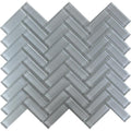 COLOR PALETTE GRAY CLOUD 1x3 HERRINGBONE GLOSS glass Mosaic Tile.