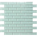 COLOR PALETTE ICE 1x3 BRICK GLOSS glass Mosaic Tile.