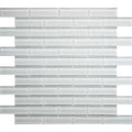 COLOR PALETTE MIRAGE WHITE 1x3 BRICK GLOSS glass Mosaic Tile.
