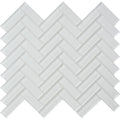COLOR PALETTE MIRAGE WHITE 1x3 HERRINGBONE GLOSS glass Mosaic Tile.