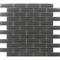 COLOR PALETTE PEWTER 1x3 BRICK GLOSS glass Mosaic Tile.