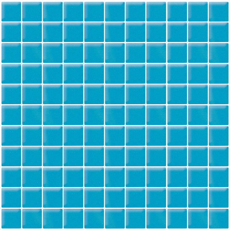 COLOR PALETTE TURQUOISE CLOUD GLOSS 11.8x11.8 glass Mosaic Tile.