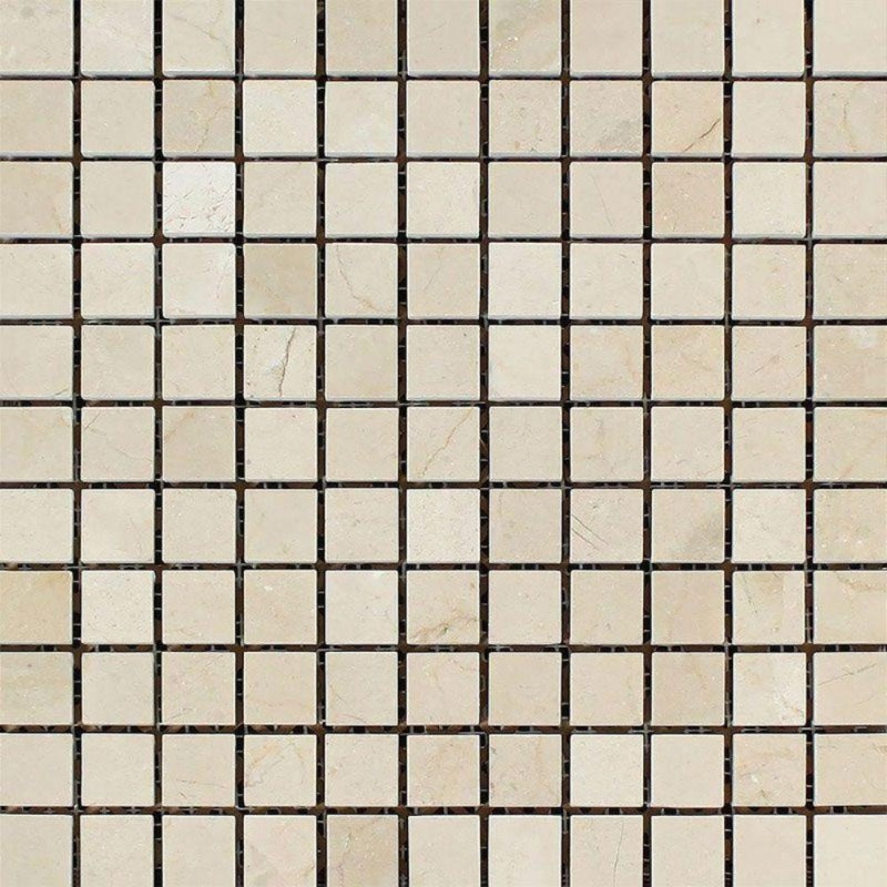 Crema Marfil Marble 1x1 Polished Mosaic Tile.