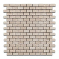 Crema Marfil Marble Polished Mini Brick Mosaic Tile.