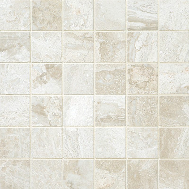 Royal Beige Marble 2x2 Honed Mosaic Tile.