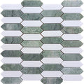 DUBLIN Mint Green, Thassos Mix Mosaic Tile - stoneandtiledepot.com