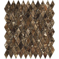 Emperador Dark Marble Polished 1x2 Diamond Mosaic Tile.