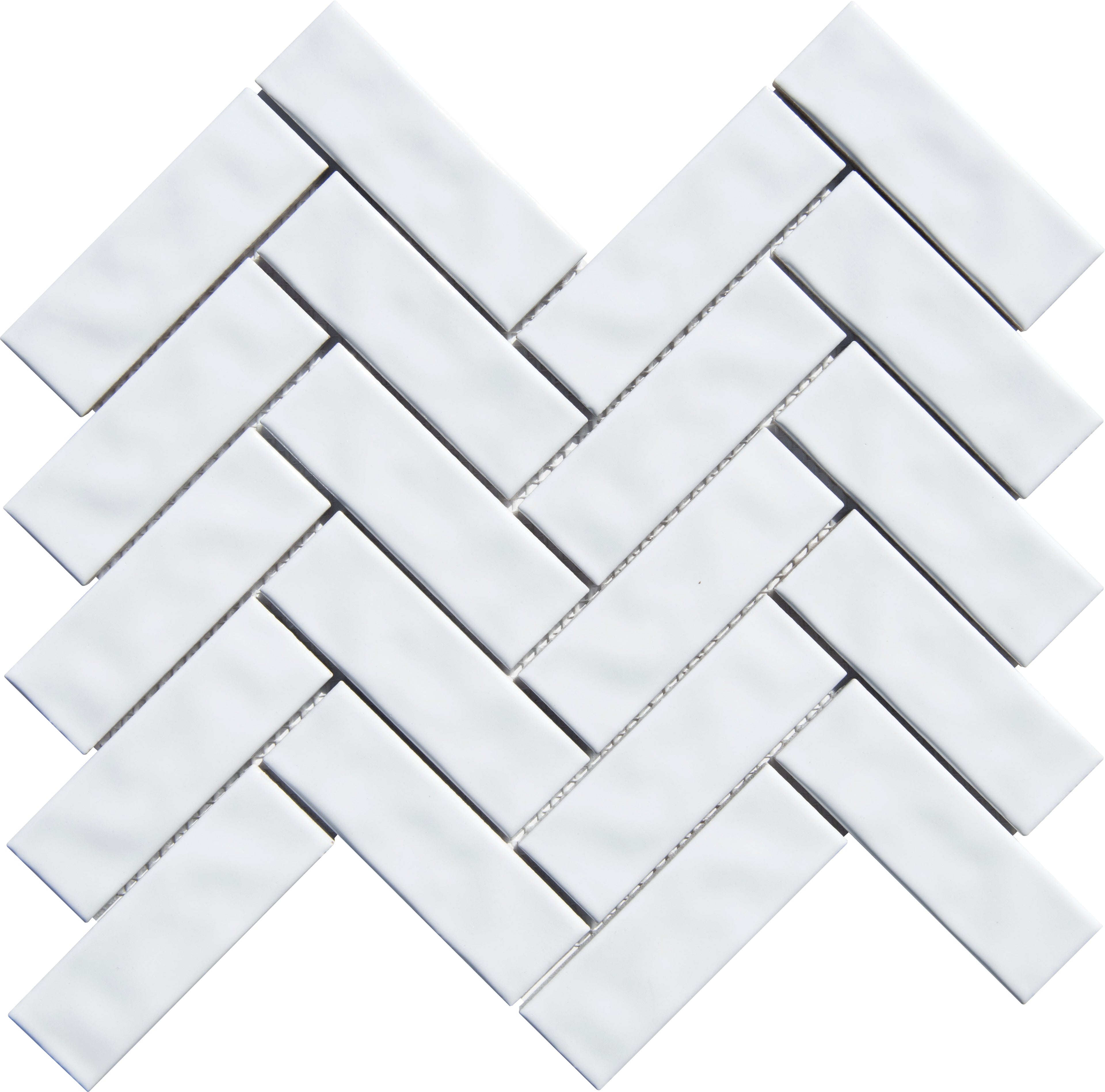 White Snow 1x4 Herringbone Porcelain Mosaic Tile - Onlinetileshop.com