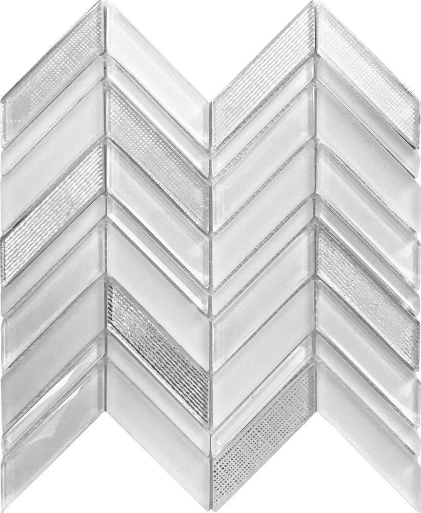 ICELAND GEYSER CHEVRON Glass Mosaic Tile.