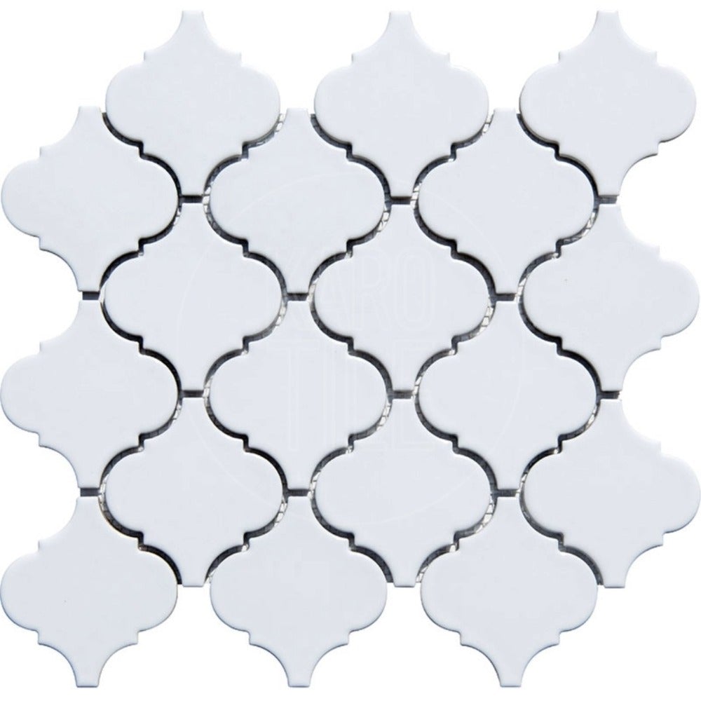 Snow White Arabesque Porcelain Tile - Onlinetileshop.com