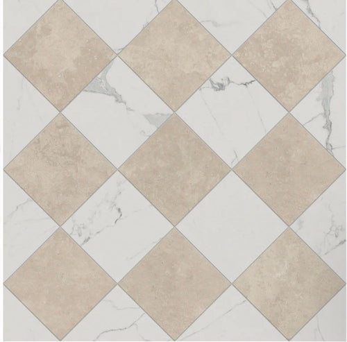 beige marble checkerboard shower floor tile design