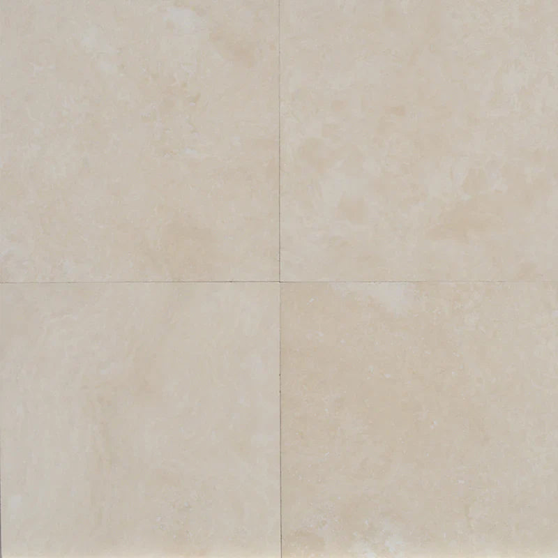 Ivory Travertine 12x12 Filled and Honed Tile.
