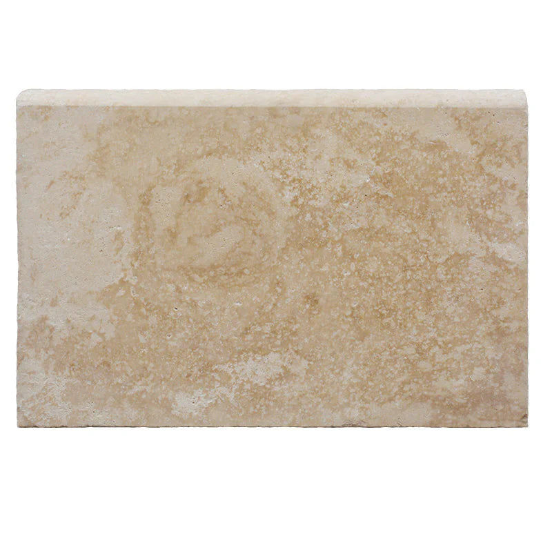 Ivory Travertine 16x24 5cm Tumbled Pool Coping.
