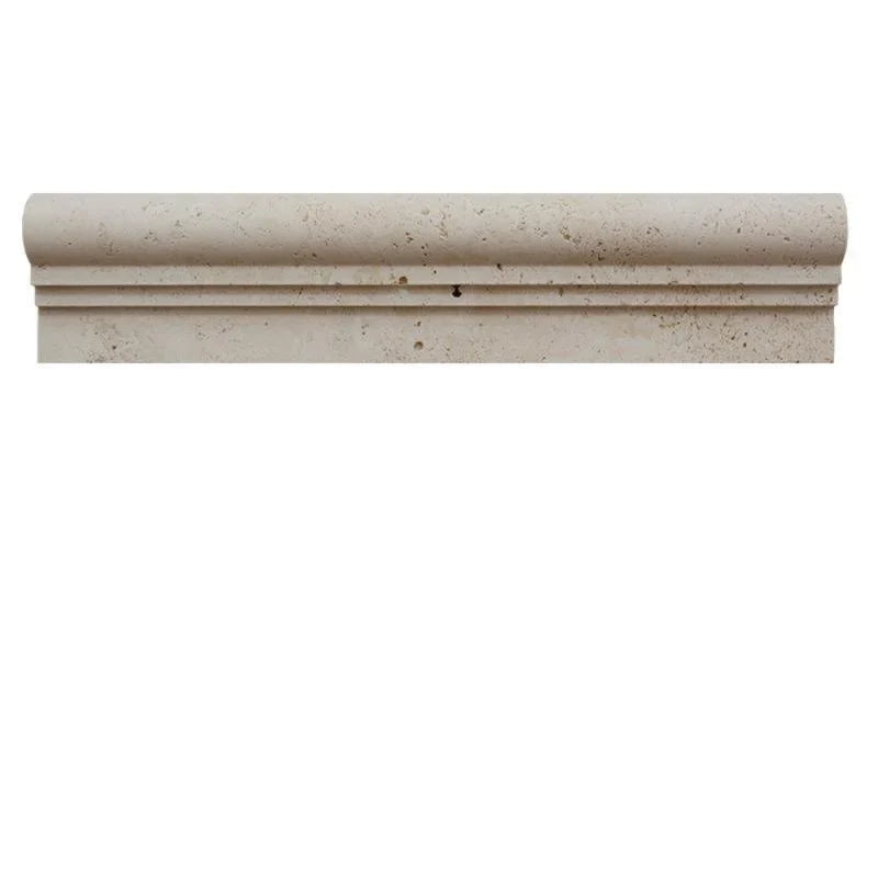 Ivory Travertine 2.5x12 2 Step Ogee-2 Liner.