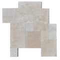 Ivory Travertine 3cm Paver Tumbled Versailles Pattern.