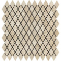 Ivory Travertine Tumbled 1x2 Diamond  Mosaic Tile.