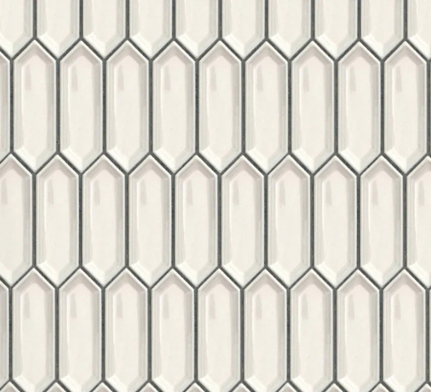Ivy Ivory Picket Porcelain Mosaic Tile - Onlinetileshop.com