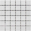 Linen White 12x2 Porcelain Mosaic Tile.