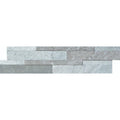 Manhattan Flamed Quartzite 6x24 Split Face Stacked Stone Ledger Panel.