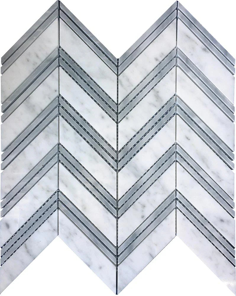 Marbella Altamirano Bianco Carrara / Bardiglio Nuvolato Mosaic Tile.