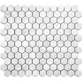 Marbella Carrara Hex 1x1 Honed Bianco Carrara Mosaic Tile.