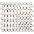 Marbella Carrarra Hex 1x1 Polished Bianco Carrara Mosaic Tile.