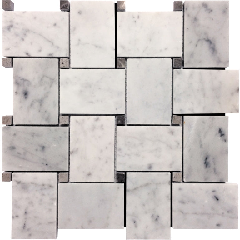 Marbella Old Town Bianco Carrara / Eastern Beige Mosaic Tile.
