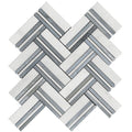 Marbella Raya Azul Eastern White / Eastern Blue Mosaic Tile.