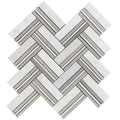 Marbella Raya Bianco Carrara / Eastern Beige Mosaic Tile.
