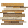 Mixed Travertine Random Insert Honed Mosaic Tile.