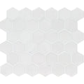 Mont Blanc White Marble 2x2 Hexagon Honed Mosaic Tile.