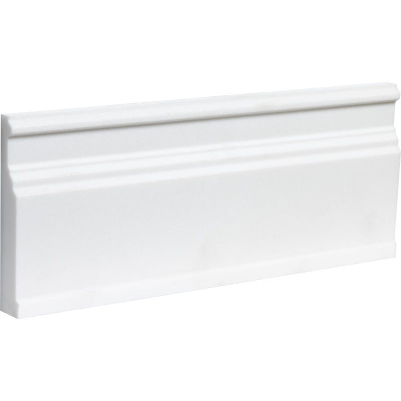 Mont Blanc White Marble Polished Baseboard Molding.