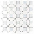 Mykonos Elia Thassos/blue Celeste Mosaic Tile.